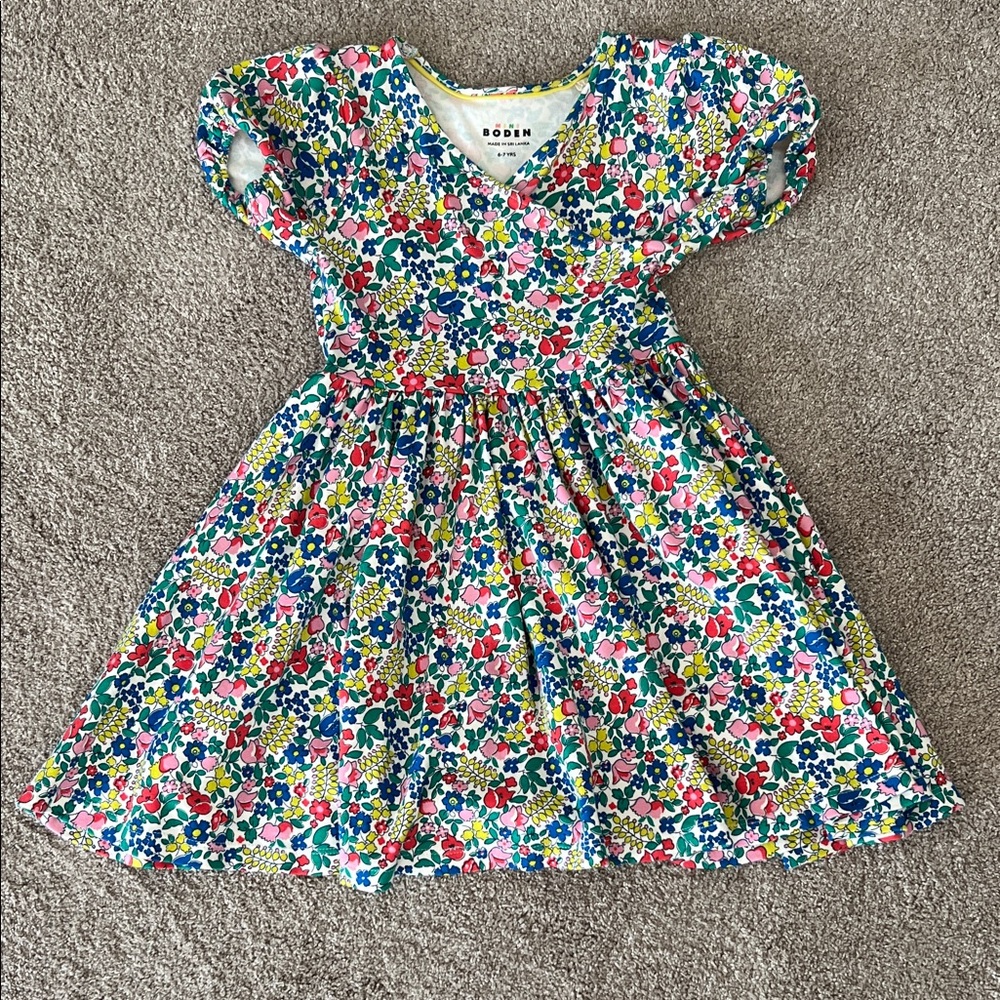Boden Kids Floral Dress - Pink, Blue, Green